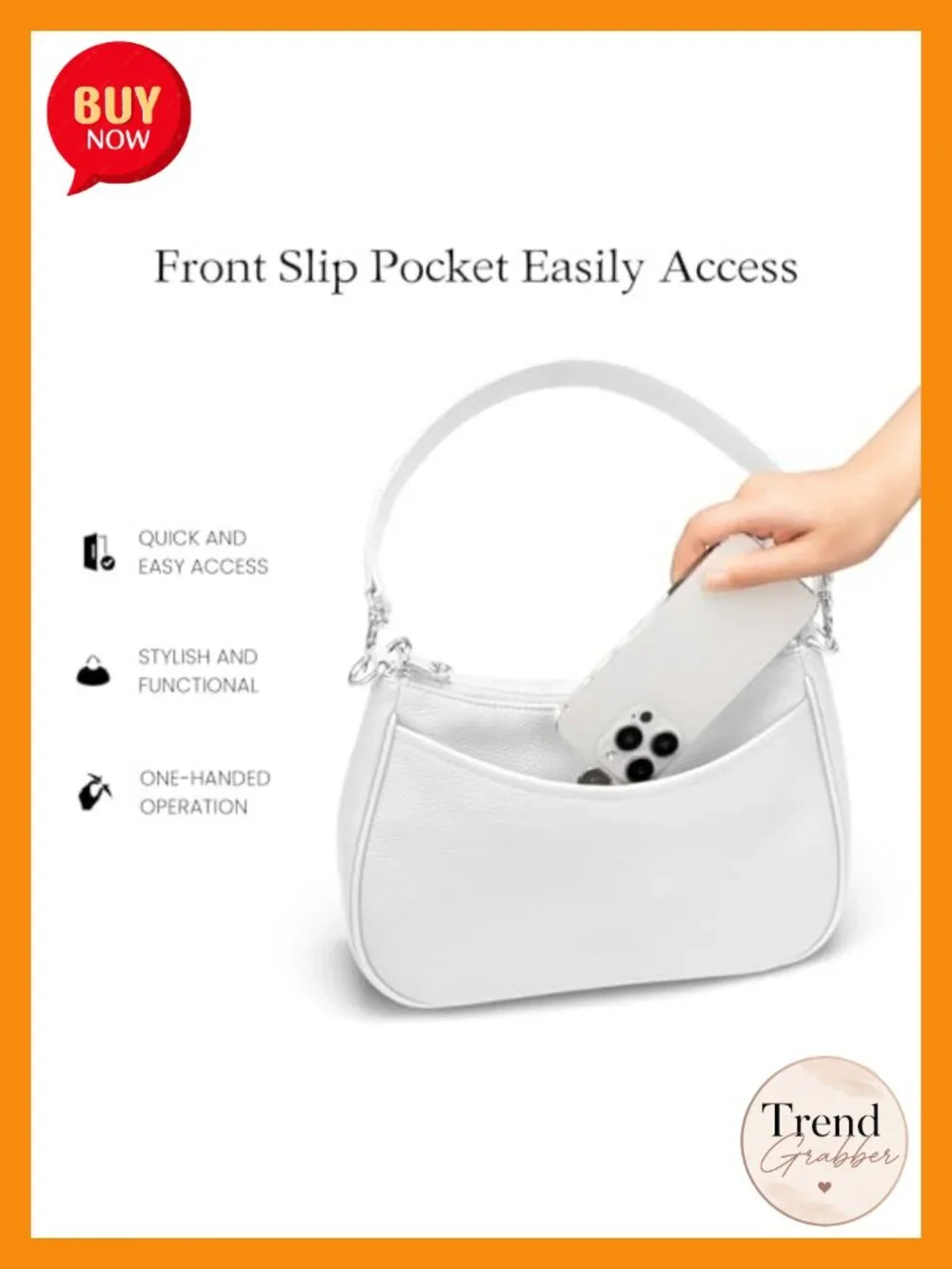 Genuine Leather Crossbody Hobo Bag Anti Theft RFID Shoulder Purse